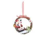 Merry Christmas Wreath Rattan Wreaths for Front Door Hanging Wreath Xmas Ornament