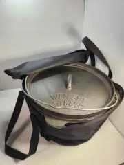 Wenzel 1887 Cast Iron Dutch Oven w/Case Lid Handle Roasting Camping 12" Diameter