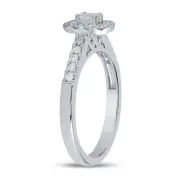 14kt White Gold Womens Emerald Diamond Solitaire Bridal Wedding Engagement