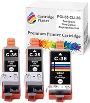 Cartridge Planet 3 Pack (2BK,1C) Compatible Ink for Canon PGI-35BK CLI-36C PGI35BK CLI36C for Canon IP100 IP110 TR150