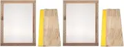 Tofficu 4pcs Wood Silk Printing Kit, Printing Frame and Scraper for DIY Ink Paper Craft Supplies