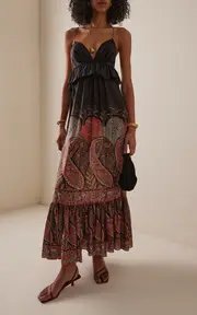 [Zimmermann] Rhiannon Ruffled Silk Maxi Dress