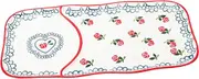 SHOWERORO 1pc Hand-Painted Ceramic Plate Red Cherry Bread Plate American Style Home Kitchen Tableware Rectangular Plate for Breakfast