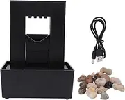 Waterfall Fountain,USB Power Cable Decorative Indoor Fountain,LED Lights Tabletop Water Fountain for Home and Office