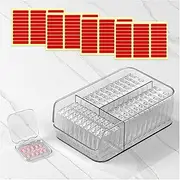 30 Pcs Press On Nail Storage Box Container False Nail Organizer Acrylic Display Case Packaging Box with a Large Stackable All-In-One Box and 120 Pcs Double Sided Adhesive Nail Display Tape