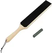 Double-Sided Leather Strop Practical Leather Strop Kit Portable Knife Stropping Block Kit Leather Stropping Block with Polishing Compound for Sharpening & Honing Knives, Woodcarving Chisels