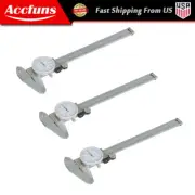 3PCS 6 Inch Dial Caliper Stainless Steel Shockproof Gauge 0.001" Of One Inch.