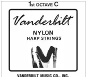 Vanderbilt Nylon HARP STRINGS 1st Octave C* 1 string