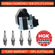 4x NGK Spark Plugs w/ Swan Ignition Coil Pack for Mitsubishi Triton MK (for: Mitsubishi)