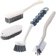 ZGL 4Pcs Multipurpose Cleaning Brush Set, Various Durable Cleaning Brushes for Cleaning Kitchen Tableware Bathroom Shower Floor Tile Grouting Clothes Shoes etc.