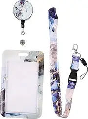 SEWACC Id Card Sleeve Pouch Glitter Marble Design Portable Protective Holder for Id Cards Work Badges Student Material Elegant Finish