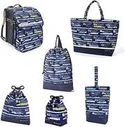 COLORFUL CANDY STYLE NU252400 6-Piece Set, Water Repellent Fabric, Lesson Bag, Gusset, Shoe Case, Drawstring Bag, Gymnastics Clothing Bag, Cup Bag, Lunch Bag, Tote Bag, Tote Bag, Change of Clothes,