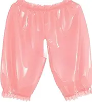 [DAIJES] Latex 100% Rubber Pink Boxer Shorts Briefs Open Crotch