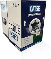 Cat5e Ethernet Cable 1000ft - 24 AWG, CMR, Insulated Bare Copper Wire, FastReel, 350MHZ / Gigabit Speed UTP Bulk Cable, UL Listed (Blue)