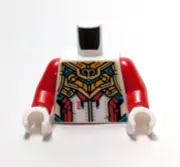 Lego - Minifigure Torso - Red White Light Orange, Armor
