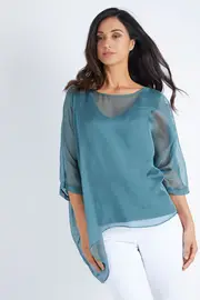 Chasing Waterfalls Silk Blouse--FTB-14002TWFA
