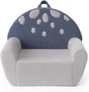 Toddler Chair Comfy, Foam Kids Chair with Soft Teddy Plush, Toddler Reading Chai