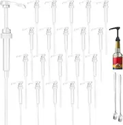 20 Packs White Coffee Syrup Pump Dispenser, Compatible with 25.4 Oz/750ml Bottles, Great for Home & Coffee Bar Drinking Mixes, Tea, Beverage, Cocktails, Free Spoons