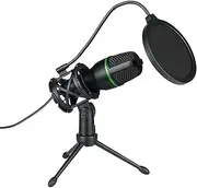 Streaming Microphone - Music Recording Mic, Streamings Podcast Mic | Usb Podcast Microphones Kit, Computer Microphones Music Recording, Online Streamings gamings, Plug Play Usb Mics for Podcasts Live