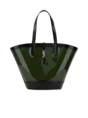 Saint Laurent Vinyl And Leather Medium Panier Shopping Bag