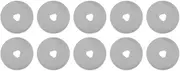 Respicefinem 10Pcs Roller Wheel Round Knife Blade Replacement Kit 45mm Rotating Hand Tool Accessories Material For Cutting Paper Wallpaper Film Fabrics Textiles Leather