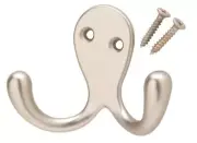 Everbilt Satin Nickel Double Robe Hook, 1 Count
