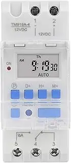 Weekly Timer Switch 12V DC 16A LCD Display with Countdown Function Removable Battery White