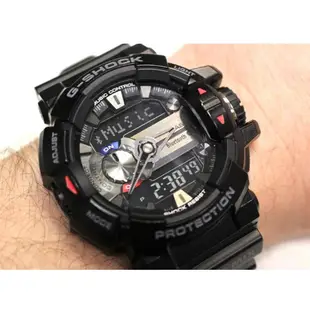 愛寶手錶 全新公司貨保7日 G-SHOCK 藍牙音樂控制運動錶(GBA-400-1A)-黑銀/51.9mm