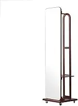 Full Length Mirror Full-Length Dressing Mirror, Bedroom Rotating Floor Mirror, Multi-Functional Solid Wood Storage Fitting Mirror Full Body Mirror