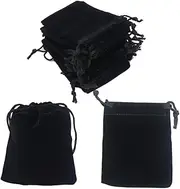 [YKHNIS] 15 Pcs Soft Velvet Gift Bags,Small Velvet Cloth Jewelry Drawstring Bags Velvet Jewelry Pouches Candy Candy Small Gifts Christmas Wedding Party Birthday, (Black)