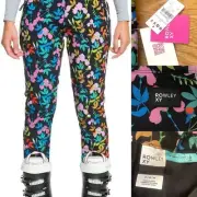 NWT Roxy X Rowley Tech Ski Softshell Snowboard Pant Medium Women Multi floral