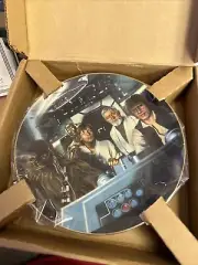 Star Wars Hamilton Plate Collection 1987 Crew In Cockpit Han Solo C-3PO New