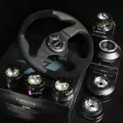 NRG 141H HUB+GEN 2.0 QUICK RELEASE+LEATHER SUEDE 3 SPOKES STEERING WHEEL BLACK (for: Nissan)