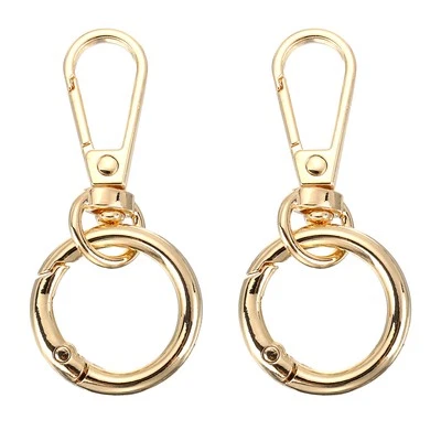 2.2" Swivel Snap Hooks with Key Rings, 2Pcs Swivel Clasp Clip, Gold Tone