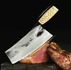 Handmade Chef Butcher Knife Forged Steel Wood Handle Cleaver Slicing Beef Cut L