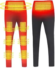 [IMYOGI] Cozy USB Electric Heating Underwear Set Womens Mens, 3 Heating Levels 8/13-Zones Heated Fleece Warm Base Layer Sport Top & Bottom