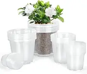 DUNPUTE 45 Pack 7/6/5/4/3 Inch Clear Nursery Pots for Plants, Clear Plastic Plant Pots with Drainage Holes, Transparent Variety Pack Flexible Garden Pot for Outdoor Indoor, Seed Starting Pots