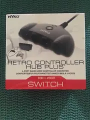 NYKO RETRO CONTROLLER HUB PLUS 4-PORT GAMECUBE CONTROLLER CONVERTER for Switch