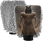 XYMZR Anubis Strong Cool Absorbent Microfiber Car Wash Mitt, Funny Cute Anime Scratch Free for Cars Cleaning, Home Cleaning Mitts, 2 Pack, 10.24” L x 7.09” W