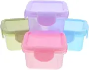 VINTORKY 4 Pack Portable Freezer Storage Box for Take Away Containers Food Storage Candy Salad Plastic Food Box Mini Snack Containers Lunch