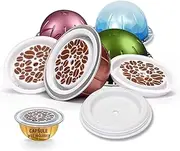 [SWEETDEER] Reusable Lids for Nespresso Vertuo, 4 Pcs Food Grade Silicon, Refillable Pod, Compatible with Nespresso Vertuo