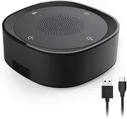 USB Speakerphone Microphone, Conference Speaker Omnidirectional Computer Mic, with 360º Voice Pickup, Touch-Sensor Buttons for Mute/unmute, Streaming, Call Speaker Skype, Webinar, Interview - Black