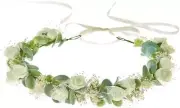 Dried Flower Wreath Hair Gypsophila Eucalyptus Wedding White Flower Crowns