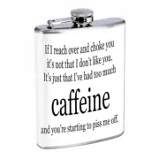Caffeine Addict Em1 Flask 8oz Stainless Steel Hip Drinking Whiskey