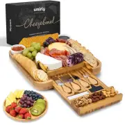 Charcuterie Board Set - Large Bamboo Cheese Board for Serving - House Warming...