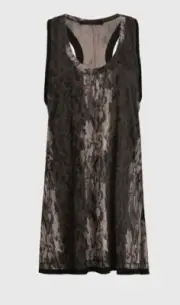 All Saints Womens Ami Masala Vest Green Designer Snake Print Abstract Tank Top