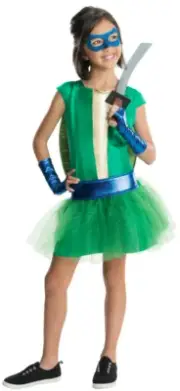Teenage Mutant Ninja Turtles Deluxe Leonardo Tutu Dress Girl Costume Size Large