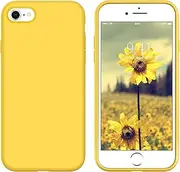 DUEDUE for iPhone SE 2022/2020 Case,iPhone 8/7 Case,Liquid Silicone Soft Gel Rubber Slim Cover with Microfiber Cloth Lining Cushion Shockproof Phone Case for iPhone 7/8/SE2/SE3,Yellow