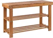 Artiss Shoe Rack Bench, Bamboo Shoes Storage Cabinet Organiser Benches Seat Ottoman Stool Organizer Home Decor Indoor Outdoor Bedroom Bathroom Hallway Furniture, Durable and Strong Natural