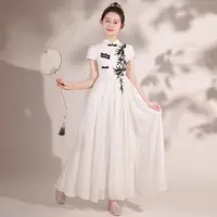 在飛比找蝦皮購物優惠-炫雅女童旗袍古箏二胡表演服裝中國風民樂演奏合唱表演兒童禮服六